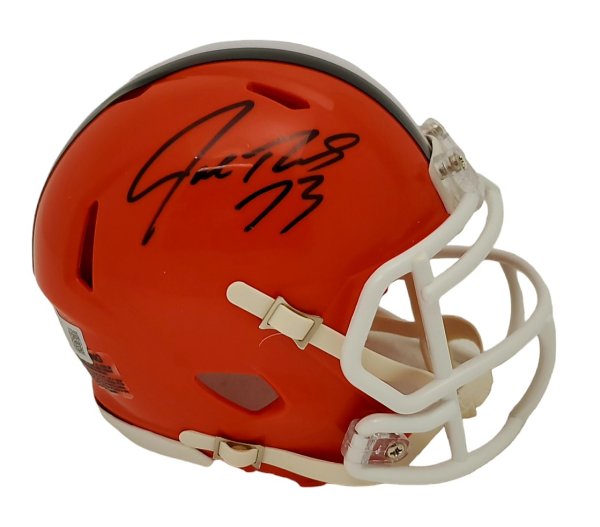 Joe Thomas Cleveland Browns Autographed Signed Throwback Speed Mini Helmet - Beckett Authentic 