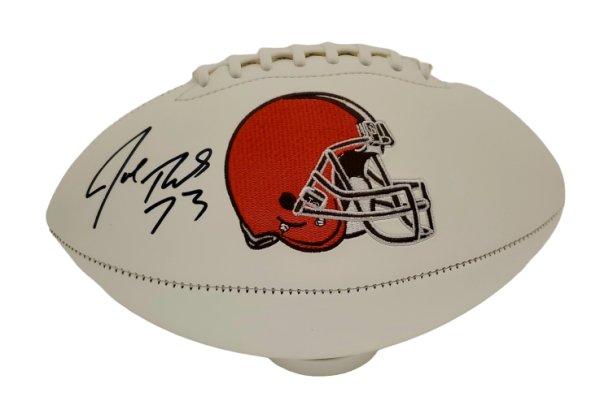 Joe Thomas Cleveland Browns Autographed Signed White Panel Football - Beckett Authentic 
