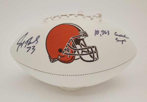 Joe Thomas Cleveland Browns Autographed Signed White Panel Football w/ 10,363 Consecutive Snaps Inscription - JSA Authentic 