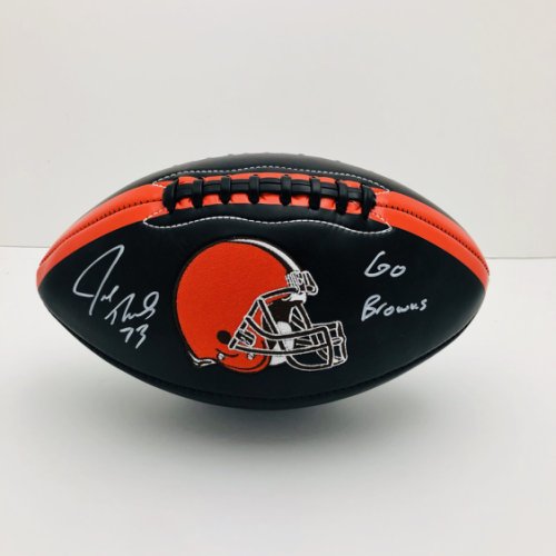 Joe Thomas Cleveland Browns 'Go Browns' Autographed Signed Black Football - Certified Authentic 
