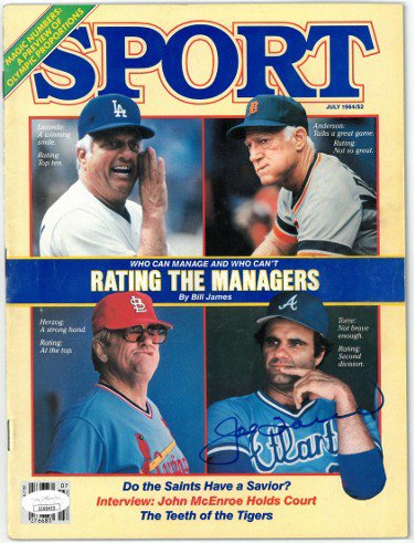 Joe Torre Autographed Signed Sport Full Magazine July 1984 no label- JSA #EE60433 (Atlanta Braves) 