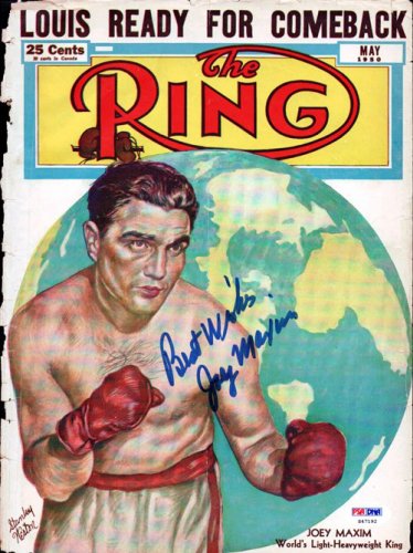 Joey Maxim Autographed The Ring Magazine Cover PSA/DNA