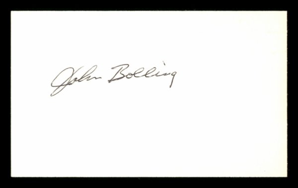 John Bolling Autographed Signed 3X5 Index Card Philadelphia Phillies #174091 