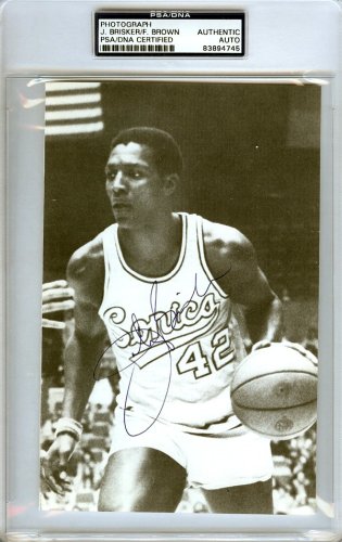 John Brisker & "Downtown" Fred Brown Autographed 5X8 Photo Seattle Sonics PSA/DNA
