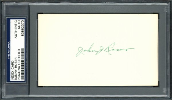 John "Bunny" Roser Autographed Signed 3X5 Index Card Boston Braves PSA/DNA 