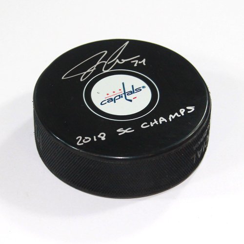 John Carlson Washington Capitals Autographed Signed 2018 Champs Note Puck