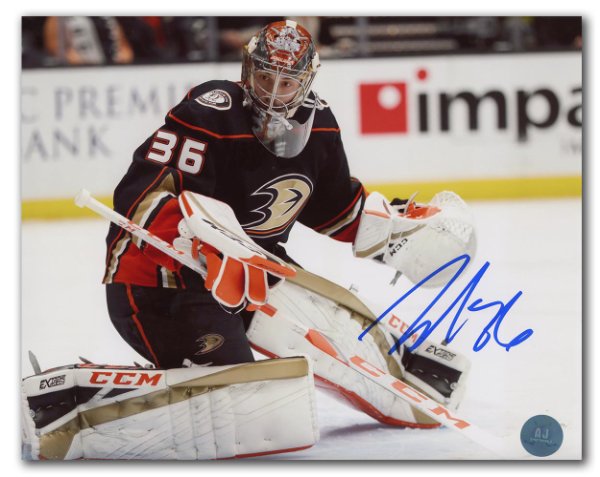 JOHN GIBSON Anaheim Ducks SIGNED Autographed JERSEY w/PSA COA New