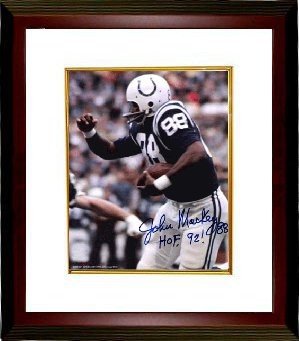John Mackey signed Baltimore Colts HOF 8x10 Photo Custom Framing - COA