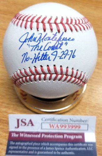 John Montefusco Autographed Signed "No Hitter 9/29/76" Official Major League Baseball JSA - Autographs 