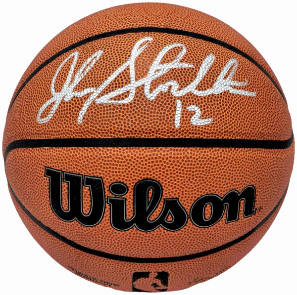 John Stockton Autographed Signed Authentic Series Indoor/Outdoor Io Basketball Utah Jazz Beckett Beckett Witness #224367 