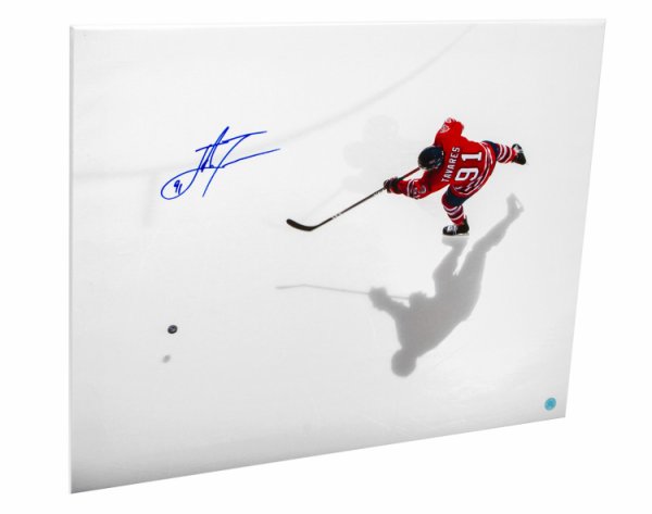 John Tavares Oshawa Generals Autographed Signed Overhead Slapshot 28x22 Art Canvas