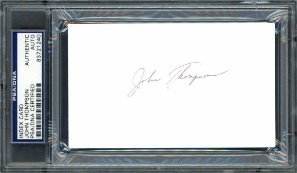 John Thompson Autographed 3X5 Index Card Georgetown University Coach PSA/DNA