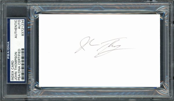 John Thompson Autographed 3X5 Index Card Georgetown University Coach PSA/DNA