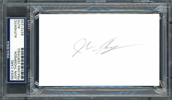 John Thompson Autographed Signed 3X5 Index Card Georgetown University Coach PSA/DNA 