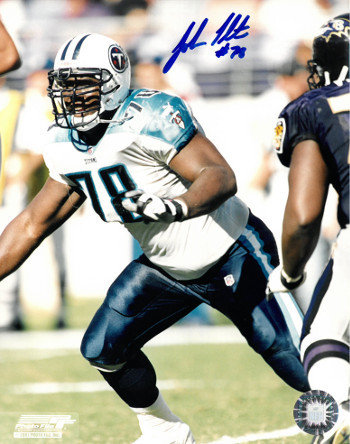 John Thornton Autographed Signed Tennessee Titans 8x10 Photo #78 (white jersey vs Ravens) 