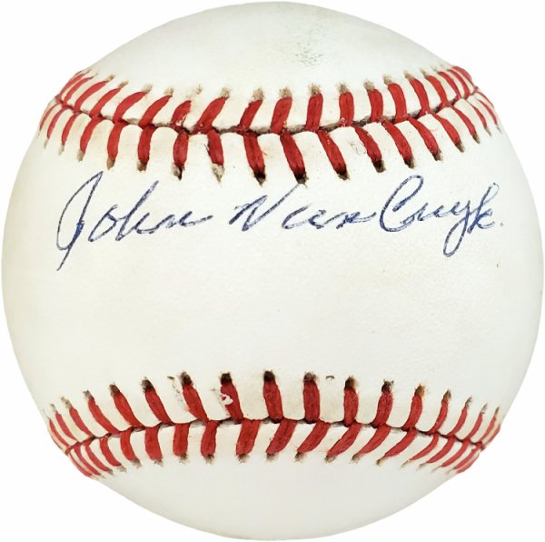 John Van Cuyk Autographed Official Nl Baseball Brooklyn Dodgers PSA/DNA