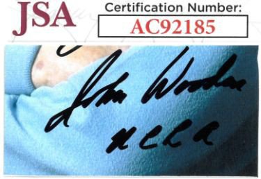 John Wooden Autographed Signed 2.5x1.25 Cut Signature INSC- JSA #AC92185 (UCLA Bruins) 