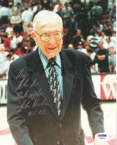 John Wooden Autographed Signed 8X10 Photo UCLA Bruins "To John" PSA/DNA 