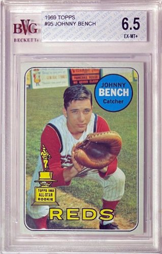 Johnny Bench Hand Signed Hall Of Fame Perez Steele Card Reds Psa Slabbed