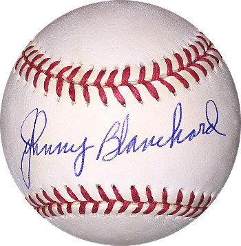 Johnny Blanchard signed Official American League Baseball (New York Yankees) (deceased)