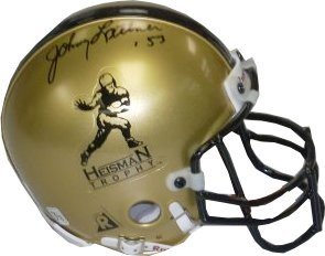 Johnny Lattner Autographed Signed Gold Heisman Authentic Mini Helmet '53 (Notre Dame Fighting Irish) 
