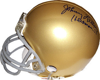 Johnny Lattner Autographed Signed Notre Dame Fighting Irish Mini Helmet Heisman '53- JSA Hologram (left side sig) 
