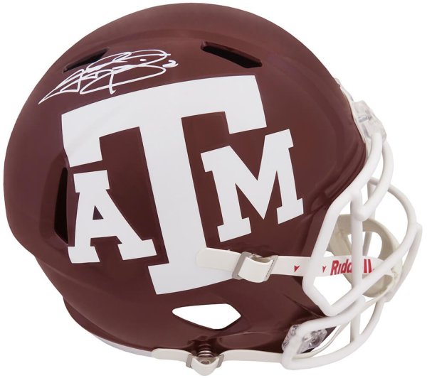 Johnny Manziel Autographed Signed Texas A&M Maroon Riddell Full Size Speed Replica Helmet 