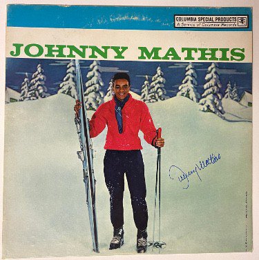Johnny Mathis Autographed Signed 1972 Merry Christmas Album Cover/LP/Vinyl/Record- Beckett Review (Columbia Records) 
