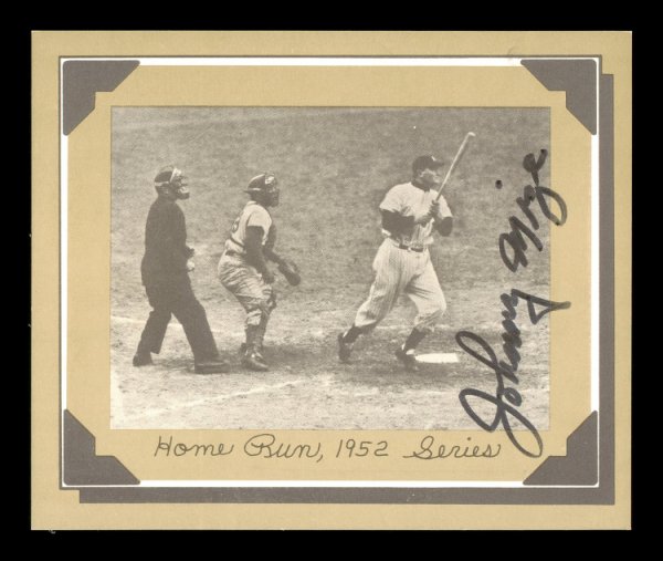 Johnny Mize Autographed 1977 Douglas Card Home Run, 1952 Series #171195