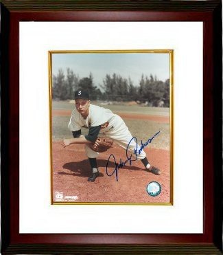 Johnny Podres Autographed Signed Brooklyn Dodgers 8x10 Pitching Photo Custom Framing - COA 
