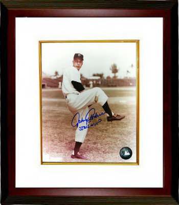 Johnny Podres Autographed Signed Brooklyn Dodgers 8x10 Pitching Photo Custom Framing - JSA Hologram w/ 55 WS MVP Insc 