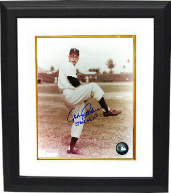 Johnny Podres Autographed Signed Brooklyn Dodgers 8x10 Pitching Photo Custom Framing w/ 55 WS MVP - JSA Hologram deceased) 