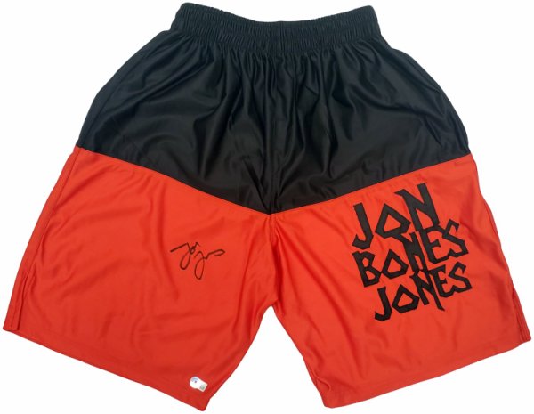 Jon Bones Jones Autographed Signed Red Boxing Trunks Beckett Beckett Qr #200322 