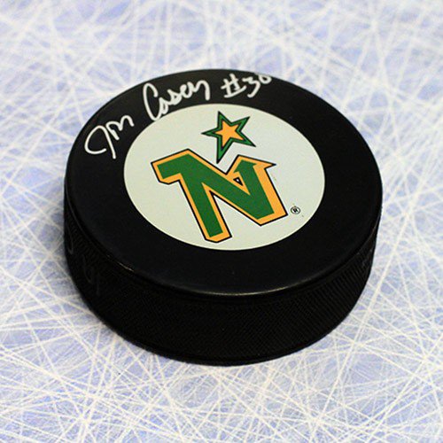 Jon Casey Minnesota North Stars Autographed Signed Hockey Puck
