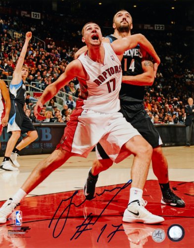 Jonas Valanciunas Autographed Signed Toronto Raptors Basketball 11x14 Photo