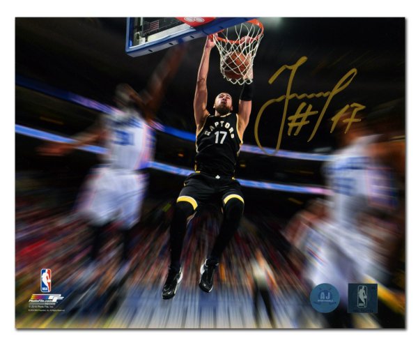 Jonas Valanciunas Autographed Signed Toronto Raptors Motion Blast 8x10 Photo