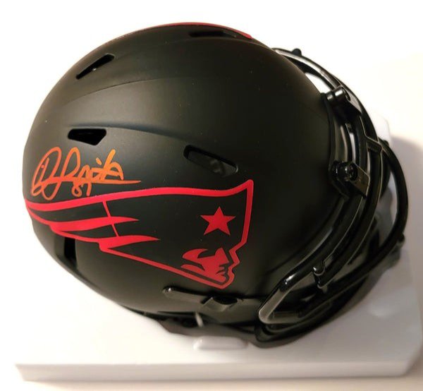 Jonnu Smith Autographed New England Patriots Riddell Eclipse Mini Helmet Beckett Witness