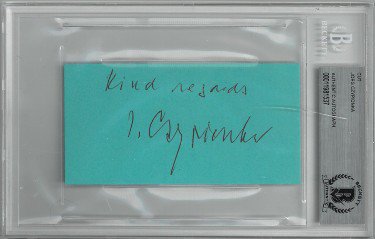 Jorg Czypionka Autographed Signed 2.5x4.5 Cut with Kind Regards- Beckett BAS #00011981537 (WWII German ME-262 Luftwaffe Pilot) 