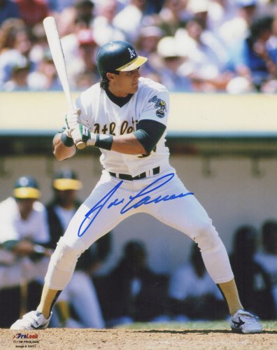 Jose Canseco Autographed Signed Oakland A's (Athletics) White Jersey Batting Action 8x10 Photo 