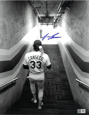 Jose Canseco Autographed Signed Oakland A's B&W 11x14 Photo- Tri-Star Hologram 