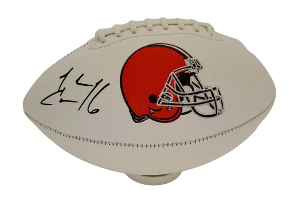 Josh Cribbs Cleveland Browns Autographed White Panel Football - Beckett Authentic