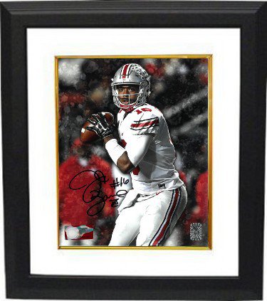 JT Barrett Autographed Signed Ohio State Buckeyes 8X10 Photo Custom Framing #16- Barrett Authentic Hologram 