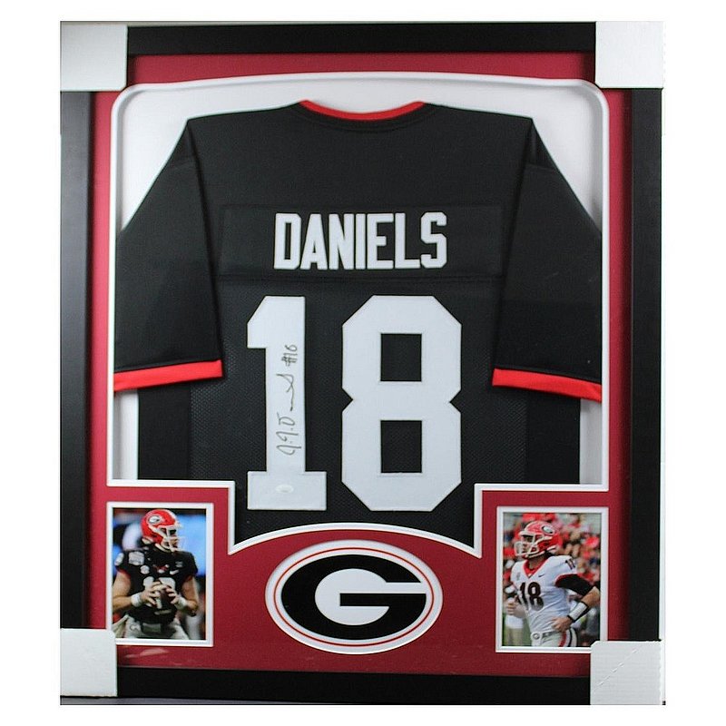 JT Daniels Autographed Signed Georgia Bulldogs Framed Deluxe Black Jersey - JSA Authentic 