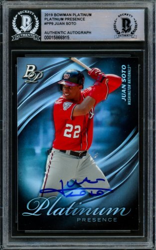 Juan Soto Autographed Signed 2019 Bowman Platinum Presence Card #Pp-9 New York Mets Beckett Beckett 