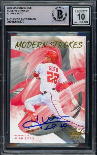 Juan Soto Autographed Signed 2022 Diamond Kings Modern Stokes Card #Ms-2 New York Mets Auto Grade Gem Mint 10 Beckett Beckett 