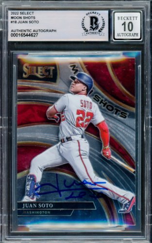 Juan Soto Autographed Signed 2022 Select Moon Shots Card #Ms18 New York Mets Auto Grade Gem Mint 10 Beckett Beckett 