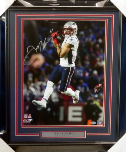 Julian Edelman Autographed Framed 16X20 Photo New England Patriots Beckett Beckett