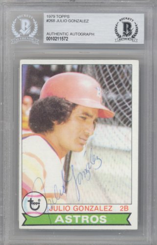 Julio Gonzalez Autographed 1979 Topps Card #268 Houston Astros Beckett Beckett