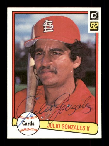 Julio Gonzalez Autographed 1982 Donruss Card #645 St. Louis Cardinals #166611