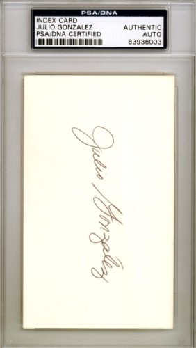 Julio Gonzalez Autographed 3X5 Index Card St. Louis Cardinals PSA/DNA